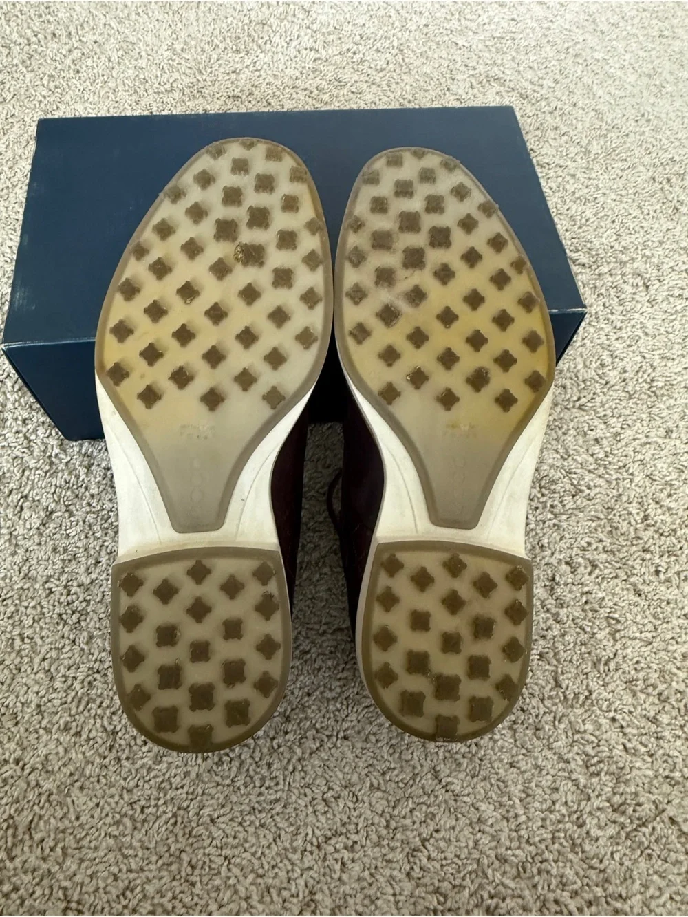 ECCO Classic Golf Brown Leather Spikeless Shoes 11.5 Quilted